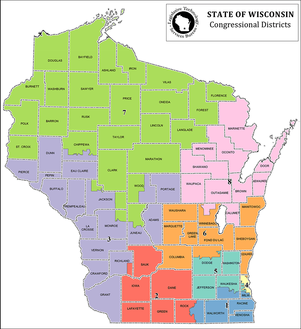 Current Wisconsin Statewide Congressional Map 